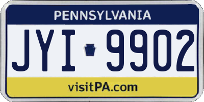 PA license plate JYI9902
