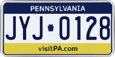 PA license plate JYJ0128