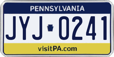 PA license plate JYJ0241