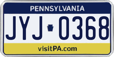 PA license plate JYJ0368