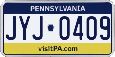 PA license plate JYJ0409