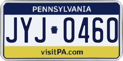 PA license plate JYJ0460
