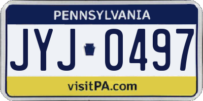 PA license plate JYJ0497