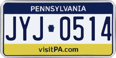 PA license plate JYJ0514