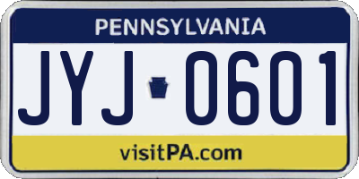 PA license plate JYJ0601