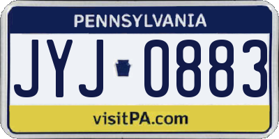 PA license plate JYJ0883