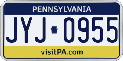 PA license plate JYJ0955