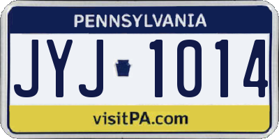 PA license plate JYJ1014