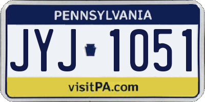 PA license plate JYJ1051