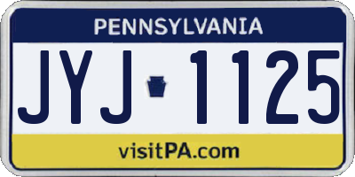 PA license plate JYJ1125