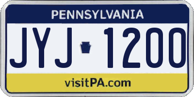 PA license plate JYJ1200