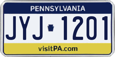 PA license plate JYJ1201