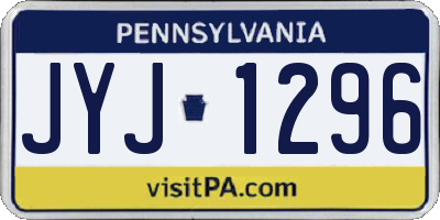 PA license plate JYJ1296