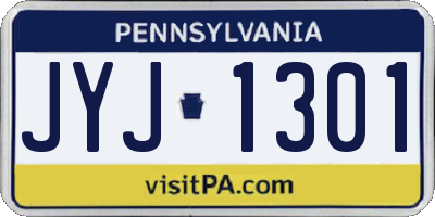 PA license plate JYJ1301