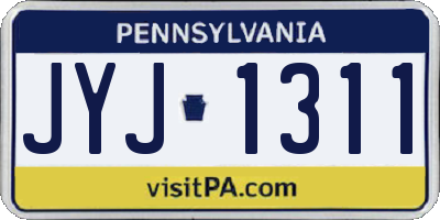 PA license plate JYJ1311