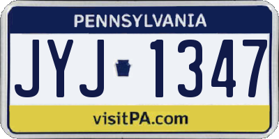 PA license plate JYJ1347