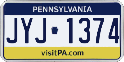 PA license plate JYJ1374