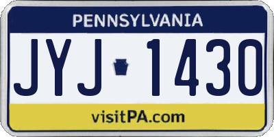 PA license plate JYJ1430