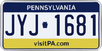 PA license plate JYJ1681
