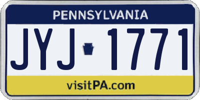 PA license plate JYJ1771