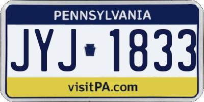 PA license plate JYJ1833