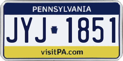 PA license plate JYJ1851