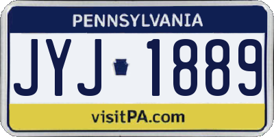 PA license plate JYJ1889