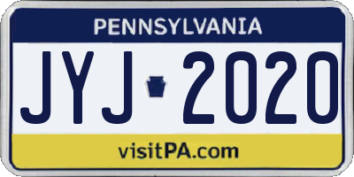 PA license plate JYJ2020