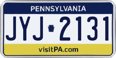 PA license plate JYJ2131