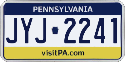 PA license plate JYJ2241