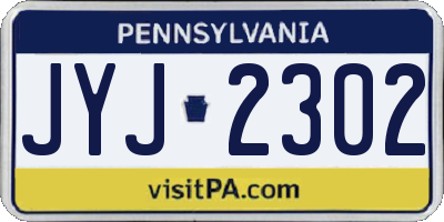 PA license plate JYJ2302