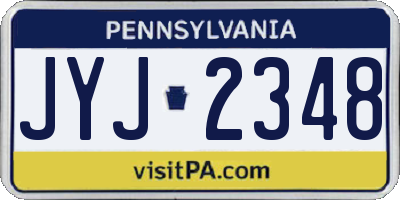 PA license plate JYJ2348