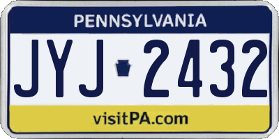 PA license plate JYJ2432