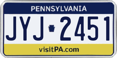 PA license plate JYJ2451