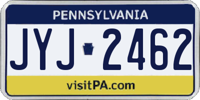 PA license plate JYJ2462
