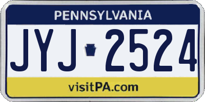 PA license plate JYJ2524
