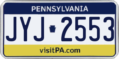PA license plate JYJ2553