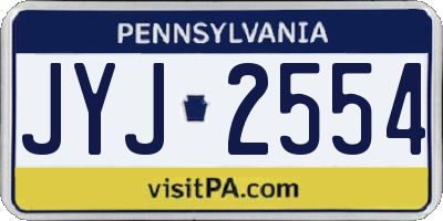 PA license plate JYJ2554