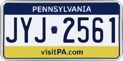 PA license plate JYJ2561