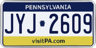 PA license plate JYJ2609