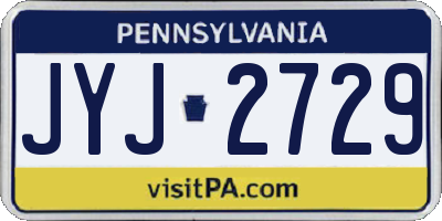 PA license plate JYJ2729