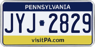 PA license plate JYJ2829