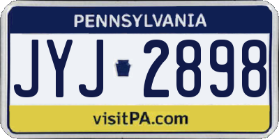 PA license plate JYJ2898