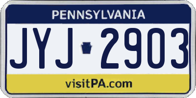 PA license plate JYJ2903