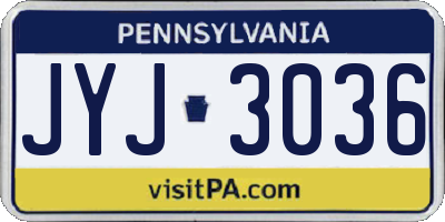 PA license plate JYJ3036