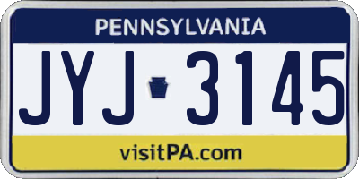 PA license plate JYJ3145