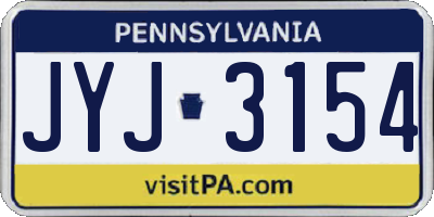 PA license plate JYJ3154