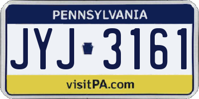 PA license plate JYJ3161