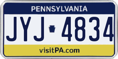 PA license plate JYJ4834