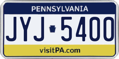 PA license plate JYJ5400